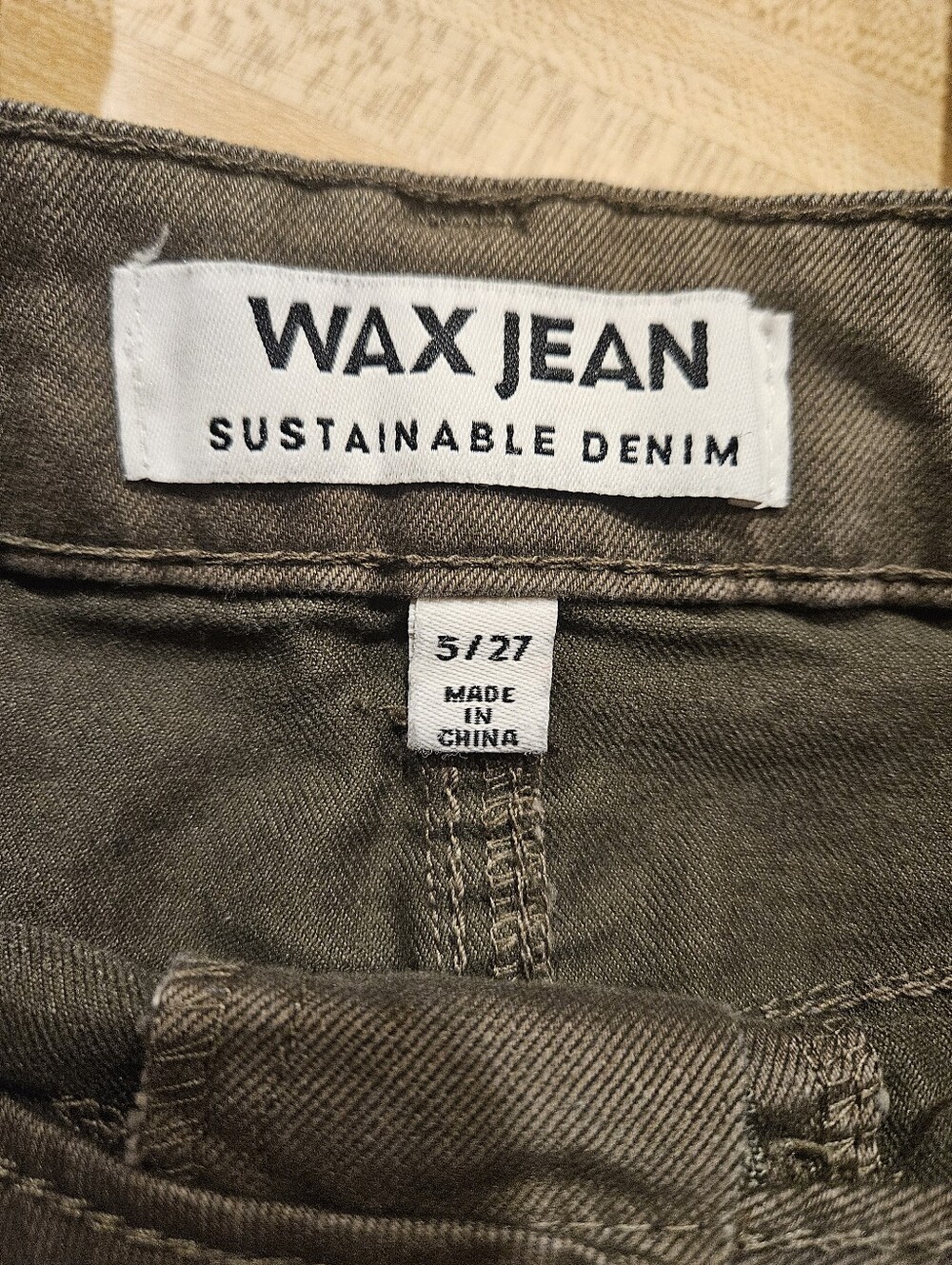 Wax Jean Military Green Cargo Pants Size 5/27 - Picture 4 of 8